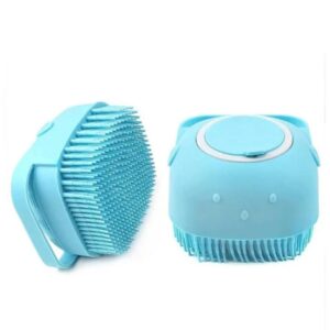 ZOIVANE Dog Bath Brush | Soft Silicone Bristles Pet Grooming/Bathing & Massage Brushes | Dog & Cat Accessories | Labrador, German Shepherd, Golden Retriever | Shampoo Dispenser Washing